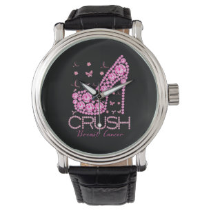 Crush Breast Cancer Awareness Bling Pink Ribbon Watch