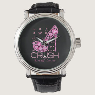 Crush Breast Cancer Awareness Bling Pink Ribbon Watch
