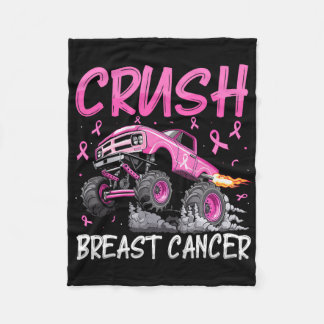 Crush Breast Cancer Awareness Monster Truck Toddle Fleece Blanket