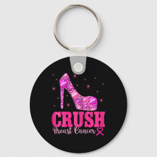 Crush Breast Cancer Awareness Pink Heels Keychain