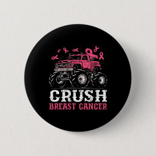 Crush Breast Cancer Awareness Truck Pink Kids Todd Button