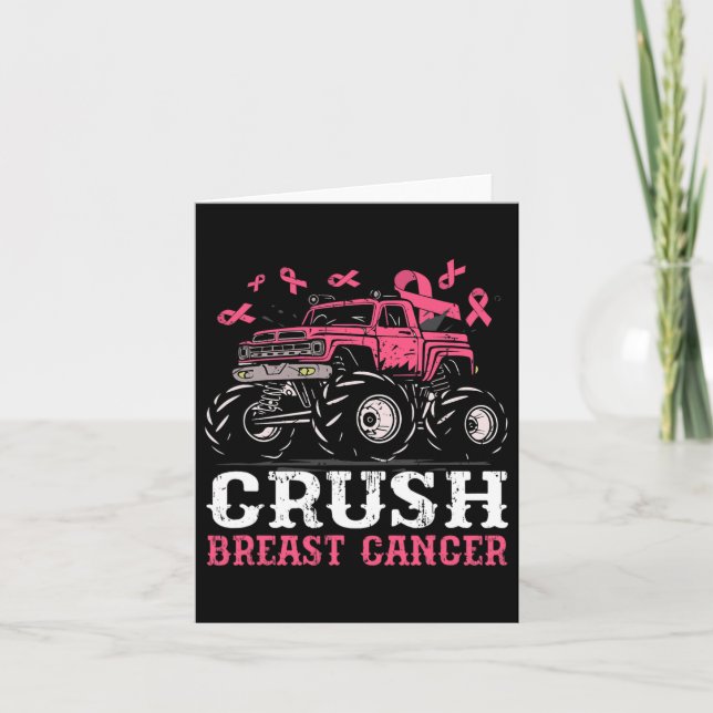 Crush Breast Cancer Awareness Truck Pink Kids Todd Card (Front)
