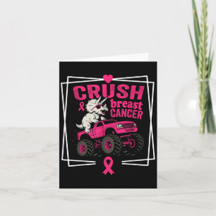 Crush Breast Cancer Dinosaur Driving A Pink Monste Card
