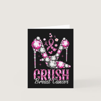 Crush Breast Cancer Pink Bling High Heels Ribbon  Card