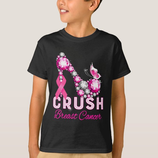 crush breast cancer warrior support breast cancer  T-Shirt (Front)