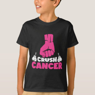Crush Cancer Boxing Pink Ribbon Breast Cancer Awar T-Shirt