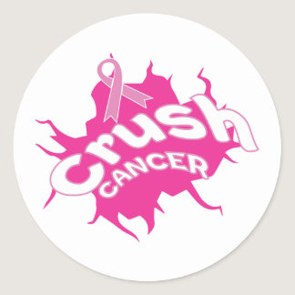 Crush Cancer Breast Cancer Awareness Pinktober Classic Round Sticker