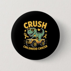 Crush Childhood Cancer Gold Ribbon Kids Boys Girls Button