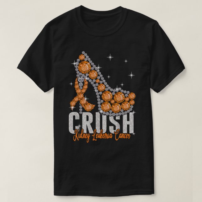 Crush Kidney Leukemia Cancer Twinkle Ribbon Suppor T-Shirt (Design Front)