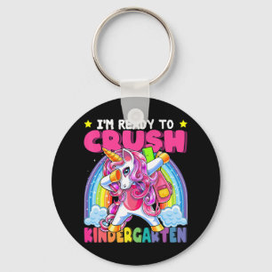 Crush Kindergarten Dabbing Unicorn Back to School Keychain