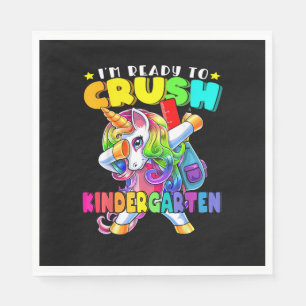 Crush Kindergarten Dabbing Unicorn Back to School Napkins