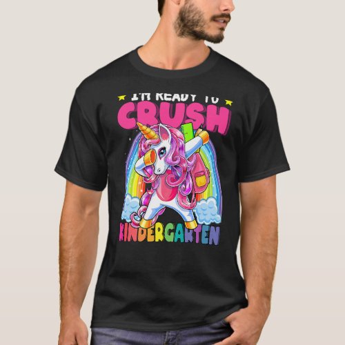 Crush Kindergarten Dabbing Unicorn Back To School  T_Shirt
