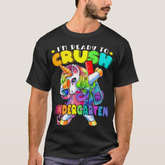 Crush Kindergarten Dabbing Unicorn Back To School T-Shirt