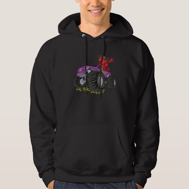Crush Mardi Gras Crawfish Monster Truck  Toddler B Hoodie (Front)