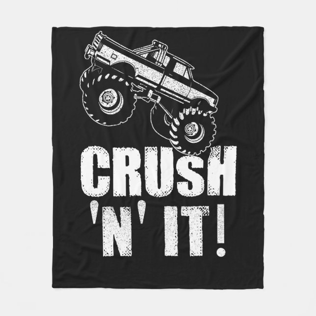 Crush N It Monster Truck Jam Fleece Blanket (Front)