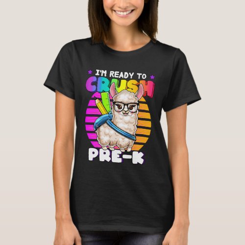 Crush Pre K Llama Back to School Backpack for Gir T-Shirt