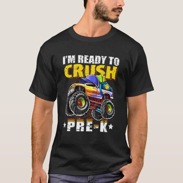Crush Pre K Monster Truck Backpack Back To School  T-Shirt (Front)