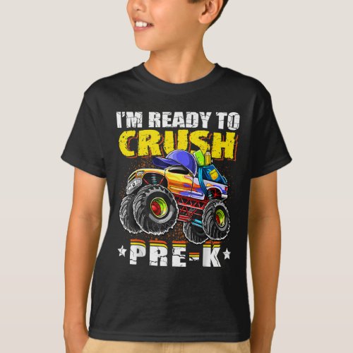 Crush Pre_K Monster Truck Backpack Back to School T_Shirt