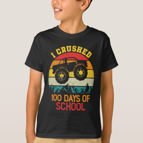 Crushed 100 Days Of School 100th Day School Monste T_Shirt