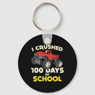 Crushed 100 Days School Monster Truck 100th Day Bo Keychain