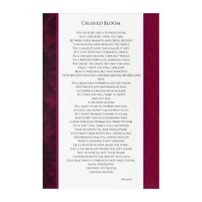 Crushed Bloom Acrylic Print (Front)