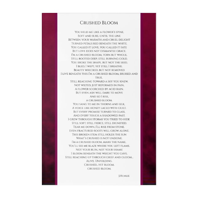 Crushed Bloom Acrylic Print (Front)