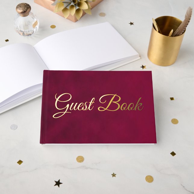 Crushed Bloom Foil Guest Book (Front Open)