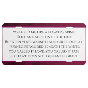 Crushed Bloom License Plate