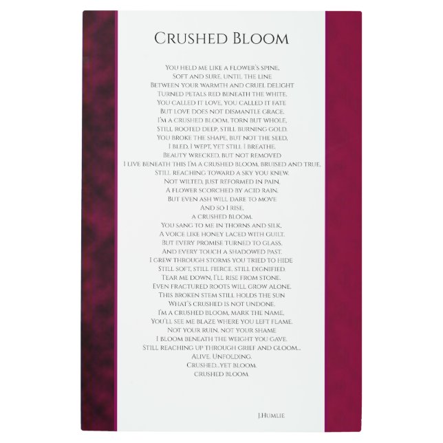 Crushed Bloom Metal Print (Front)