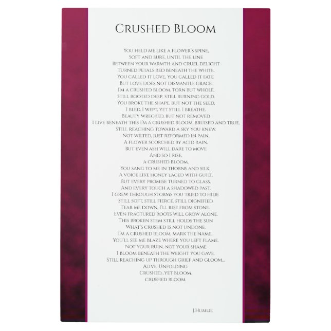 Crushed Bloom Metal Print (Front)