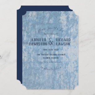 Crushed Blue Velvet Wedding Invitation