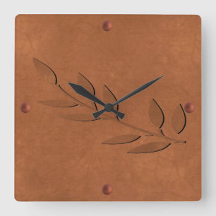 Crushed Copper Square Wall Clock