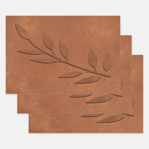 Crushed Copper Wrapping Paper Sheets