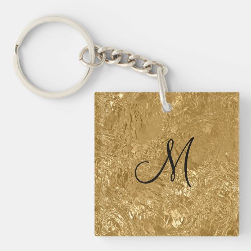 Crushed Gold Foil Keychain