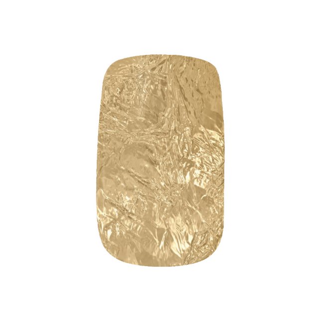Crushed Gold Foil Minx Nail Art (Left Thumb)