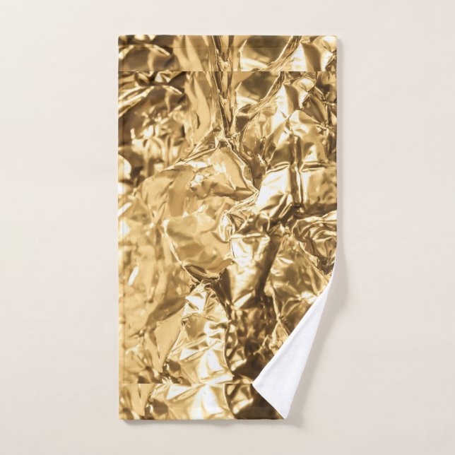 Crushed Golden Folds Hand Towel (Hand Towel)