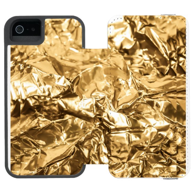 Crushed Golden Folds Incipio iPhone Wallet Case (Folio Open)
