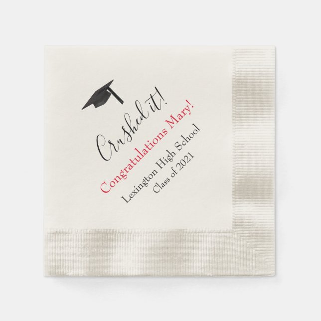 Crushed It! Personalized Graduation Napkins 2025 (Front)