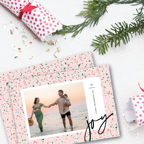 Crushed Peppermint Terrazzo Christmas Photo Card