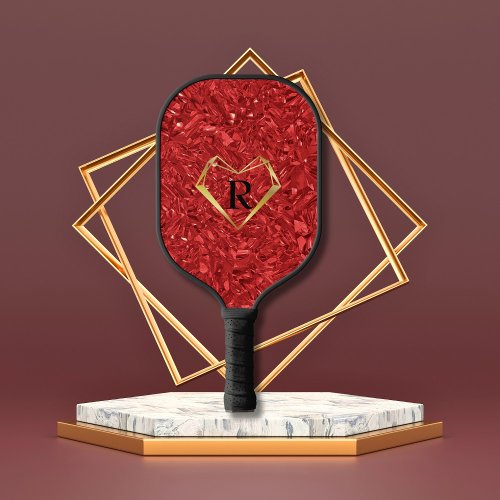 Crushed Red Ruby Gems Pickleball Paddle