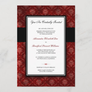 Crushed Red Velvet Wedding Invitation (5x7 Flat)