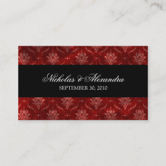 Crushed Red Velvet Wedding Website Business Card