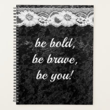 Crushed Velvet Lace Glam Jewelry Planner BW