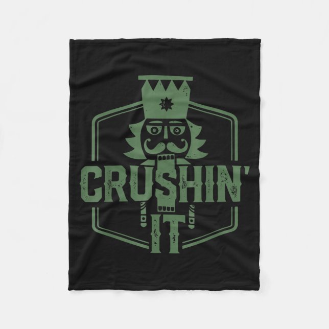 Crushin' It Nutcracker Christmas Xmas  Fleece Blanket (Front)
