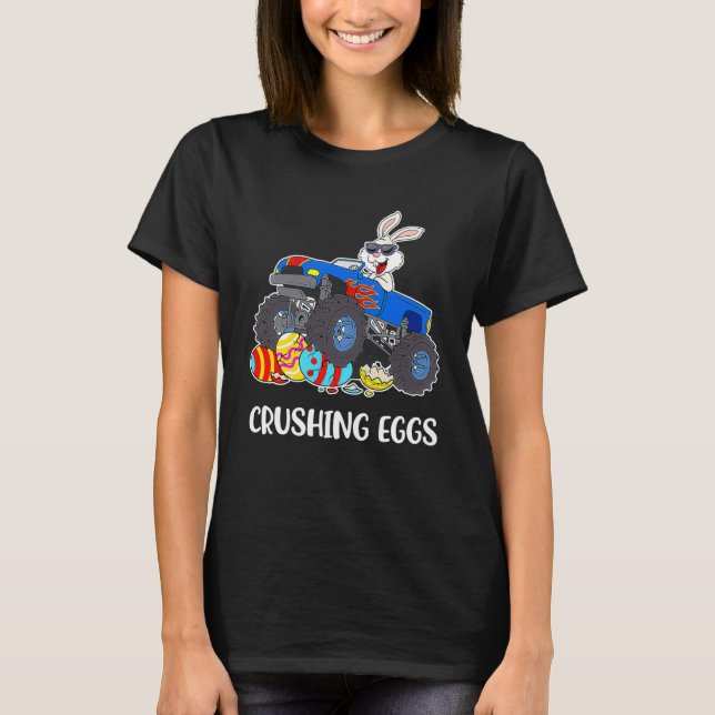 Crushing Easter Egg Hunting Monster Truck Spring B T-Shirt (Front)