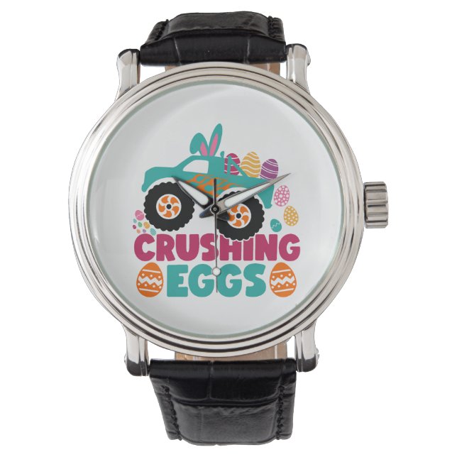 Crushing Eggs Funny Quote Happy Easter Sunday Egg  Watch (Front)