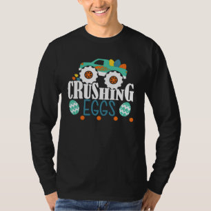 Crushing Eggs Monster Truck Easter Bunny Boys Kids T-Shirt