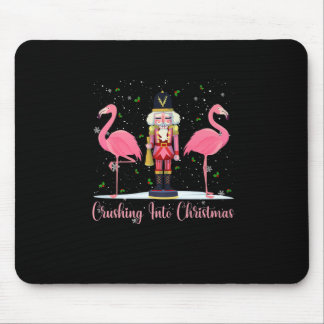 crushing into christmas flamingo pink nutcracker w mouse pad