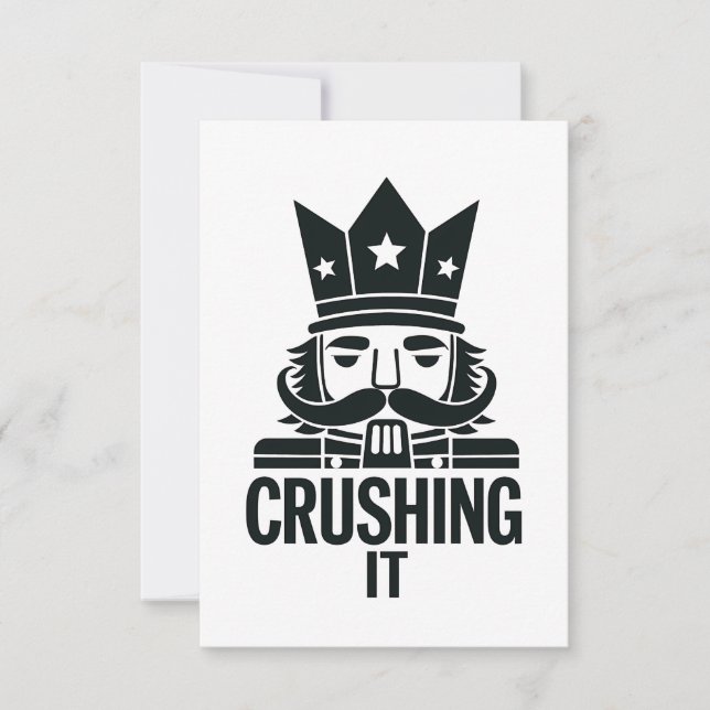Crushing It Funny Christmas Nutcracker  Thank You Card (Front)