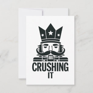 Crushing It Funny Christmas Nutcracker Thank You Card